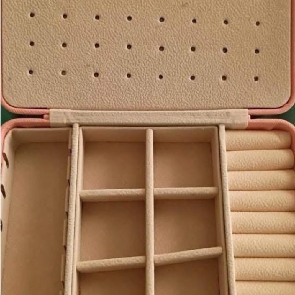 Source Unknown Pink and Tan Jewelry Organizer